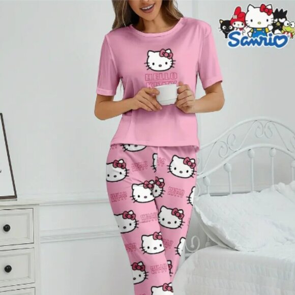 Hello Kitty Pajama Set Pink NWT - Picture 1 of 4